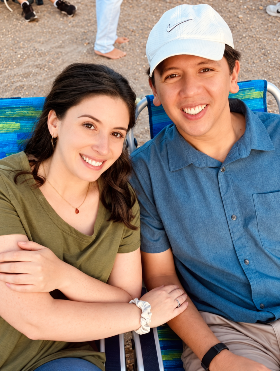 Danielle and Robert smiling together outdoors